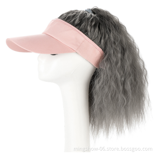 wholesale Baseball Cap with Synthetic Natural Wavy Hair Extensions Women Wig Adjustable Hats women wig baseball hat